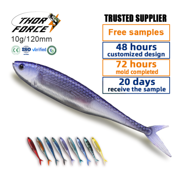 THORFORCE PVC Floating Soft Worm Bait - 12cm/16cm/19cm with Built-in Foil Fork Tail