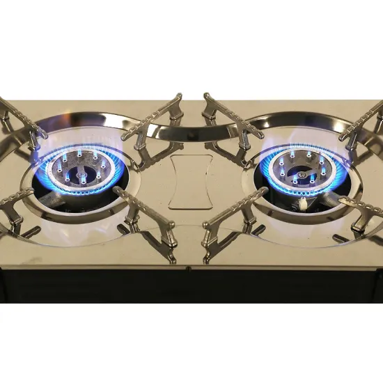Portable Dual Burner Butane Gas Stove with Magnetic Field BBQ Grills