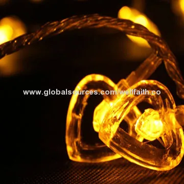 LED Heart-shape String Lights Christmas Decoration with 10m 100 LEDs
