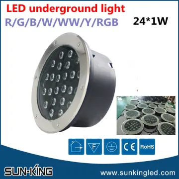 New product 24W rgb led dmx underground sidewalk light, buried ground led inground lamp 24W DC24V