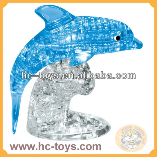 2015HOT!!! 3D Dolphine Crystal Puzzle, Crystal Puzzle, Puzzle Game, DIT Toys