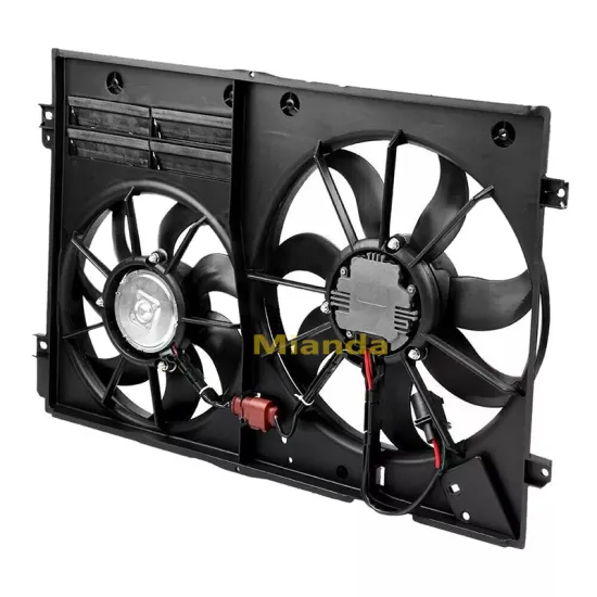Mianda Radiator, AC Condenser, and Cooling Fan Assembly for Audi A3, Volkswagen Passat, and Touran Vehicles