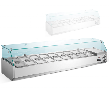 Stainless Steel Refrigerated Display Cooler for Salad Bar