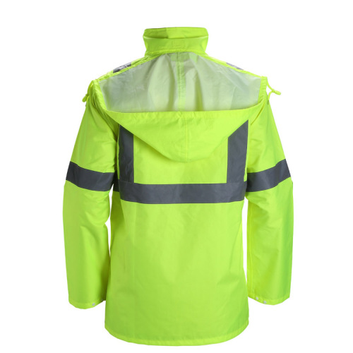 China HiVis Uniform Jacket Tape Waterproof Raincoat For Men Supplier