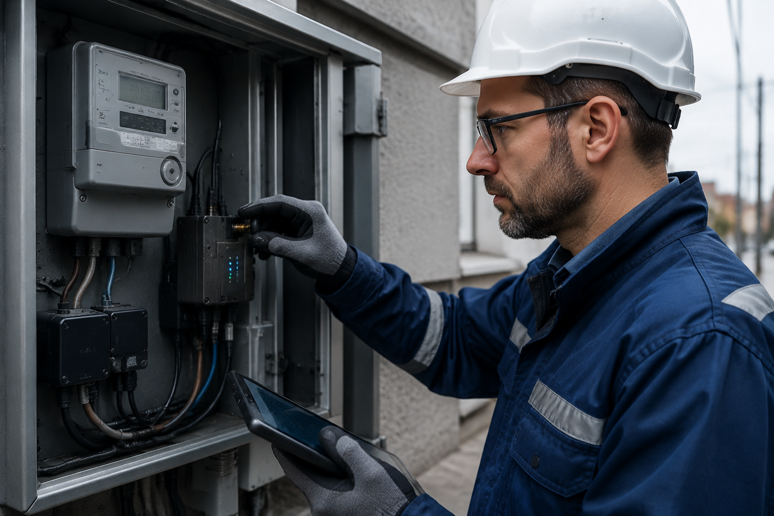 Smart meter wireless communication device with RF connector and antenna connection