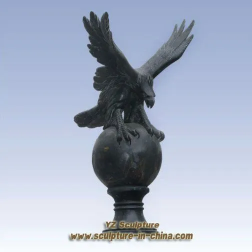 Black Marble Eagle Sculpture ANM-D043