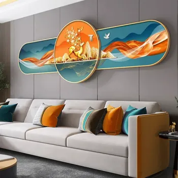 Living room abstract oil painting modern Nordic art canvas crystal porcelain painting