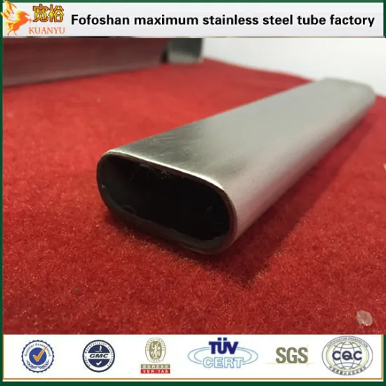 aisi 304 stainless steel flat sided oval tube