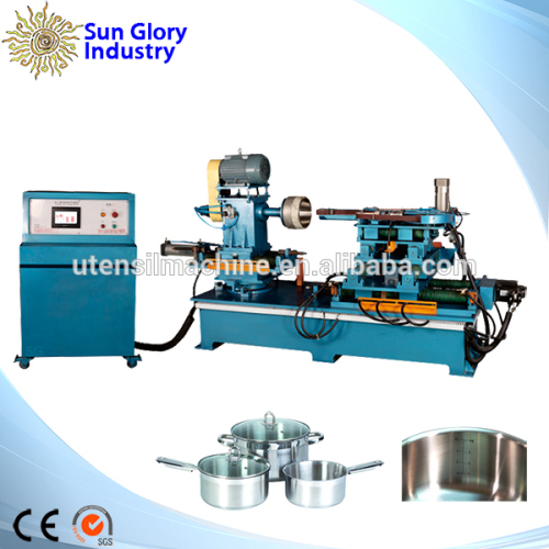 Horizontal type metal utensil cook ware grinding machine