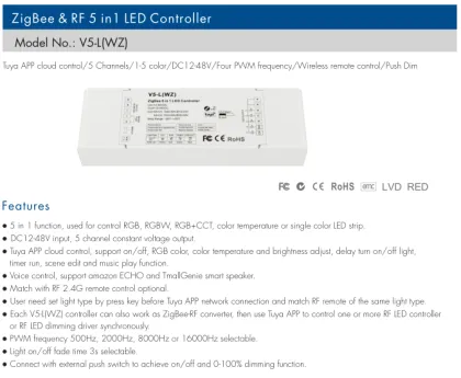 ECHO 5 in 1 Dimmer ZigBee-RF Converter Smart LED Controller