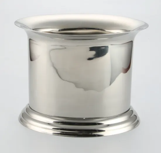 Stainless steel oval shaped ice bucket with divider
