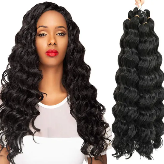 Deep Wave Twist Crochet Hair Curly Loose Deep Twist Braiding Hair Extension Solid And Mixed Color Synthetic Fiber Hair