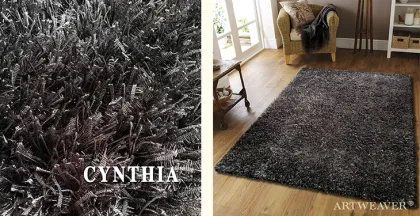 Black Shaggy Deluxe Rug