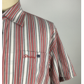 Striped office casual short sleeve shirt 100%cotton shirt