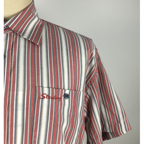 Striped office casual short sleeve shirt 100%cotton shirt