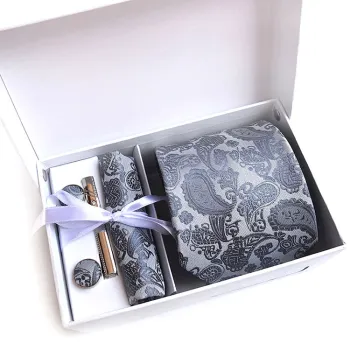 High Fashion Premium Cufflinks, Pocket Square & Tie Set for Men