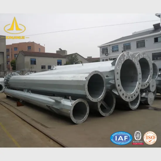 20 Meters Swing Down High Mast Lighting Poles