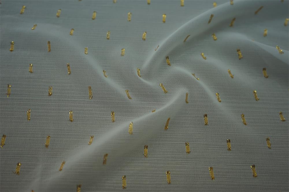 Polyester Gold Lurex Dot Jacquard Fabric