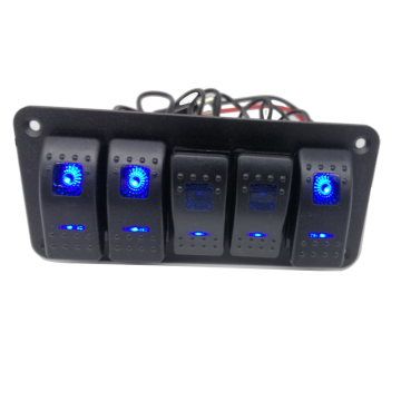 5 Gang Aluminum Panel Toggle Dash 12-24V Switch Panel