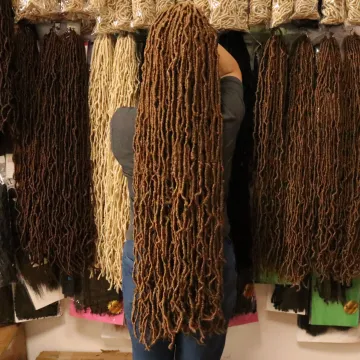 36"  extension braid  custom braiding heat resistant fiber synthetic crotchet curly loc hair