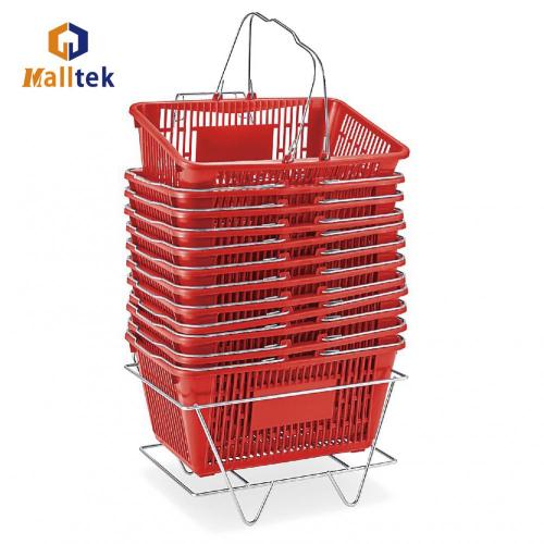 Metal Basket Holder for Retail Store Shopping Baskets