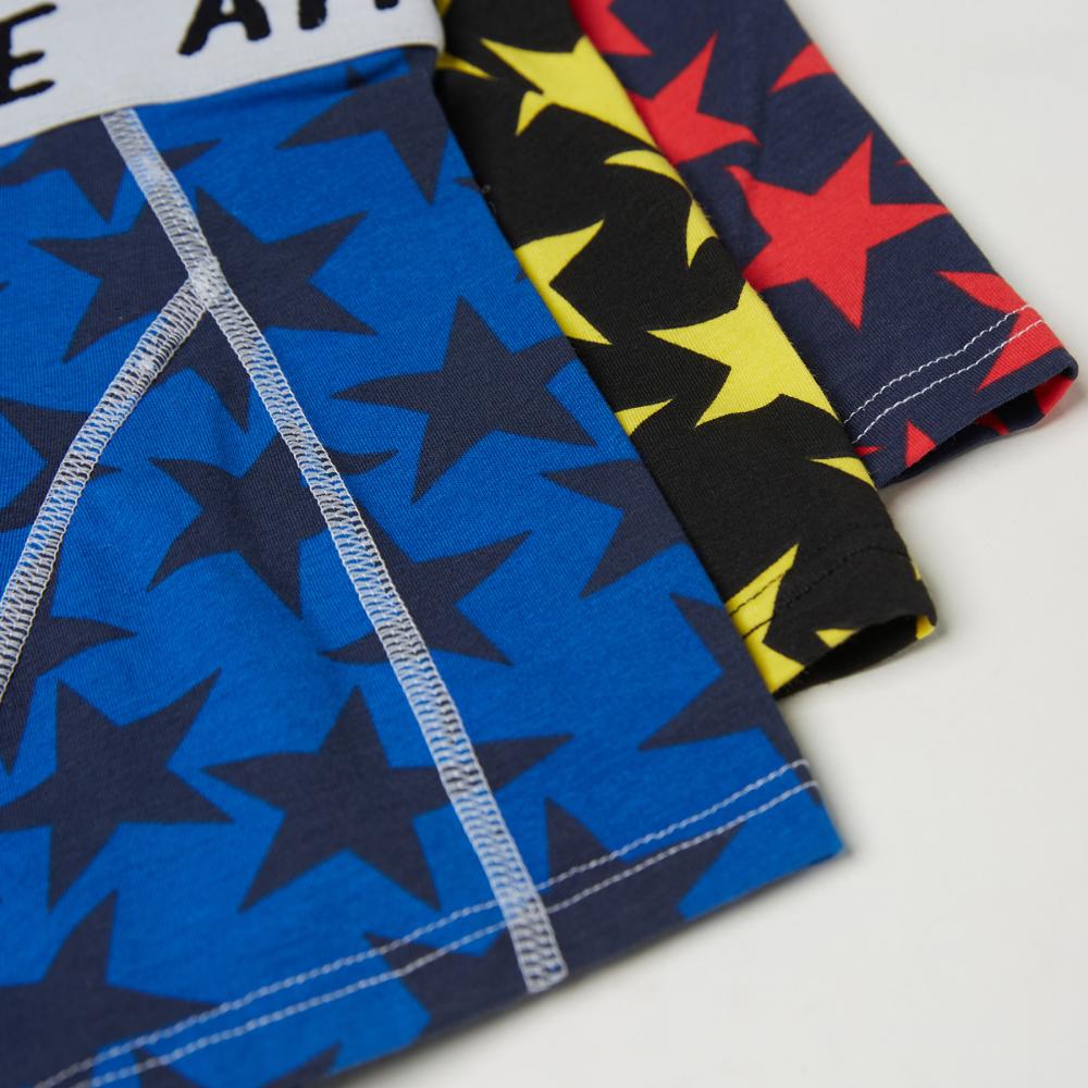 Boy's boxer shorts in blue yellow and red