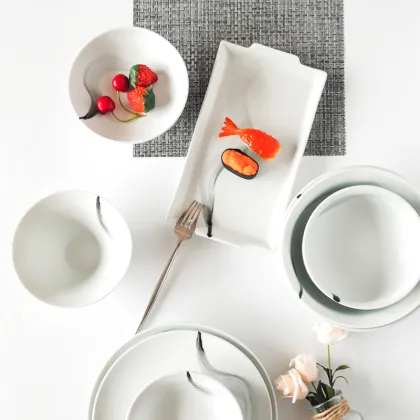 ink design china dinner set ceramic Tableware bone china dinner set