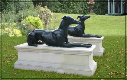 Life Size Wide Animial Bronze Greyhound Statue for Sale