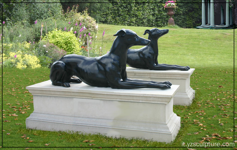 Vita dimensione ampia Animial bronzo statua di Greyhound in vendita