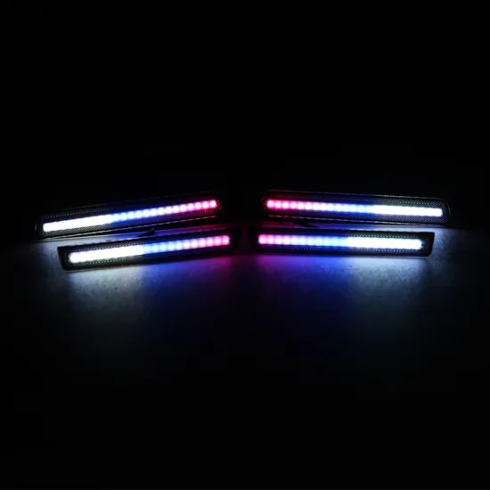 Custom LED DRL & Turn Signal Light Kit for 2015-2023 Dodge Challenger with Smoked Lens and RGB Flow Series