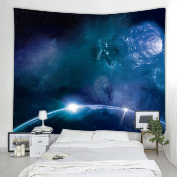 Starry Tapestry Galaxy Tapestry Night Sky Wall Hanging Earth Star Hole 3D Printing Wall Art for Living Room Bedroom Home Dorm De
