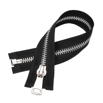 One-way Separating Stainless Steel Metal Zipper in Black