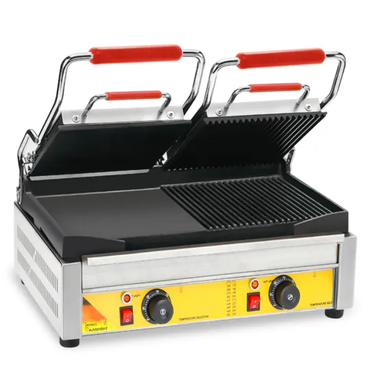 Commercial Sandwich Panini Press Grill flat and grooved