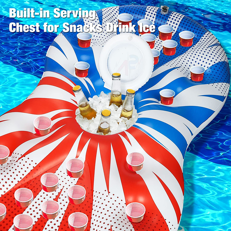 Inflatable Pong Raft Pool Party Beer Pong Table