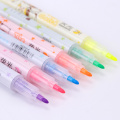 6PCS Double Head Highlighters Art Highlighter Pens Office Markers Watercolor Fluorescent Pen Drawing
