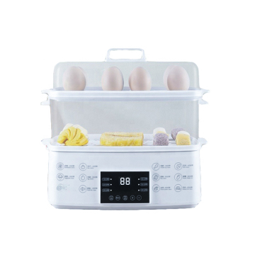Double Tiers Electric Steamer for Vegetables, Eggs, and Seafood