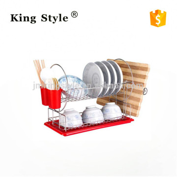 Stainless Steel #201 Dish Rack / Dish Drainer / kitchen Dish Rack / Kitchen Ware With PP Plastic Tray,Knife & Fork Holder