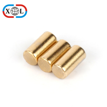 Gold plating cylinder neodymium magnet
