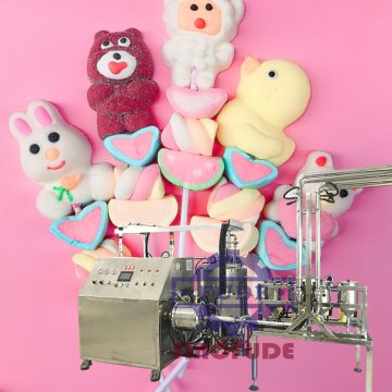 Buntes Marshmallow Sweet Making Machine zum Verkauf: einschließlich Bratenstöcke, Herzformen und Wattebonbonoptionen