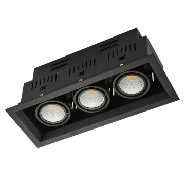 3 Head 10W*3 LED Ceiling Downlight COB Recessed Adjustable Grille Light