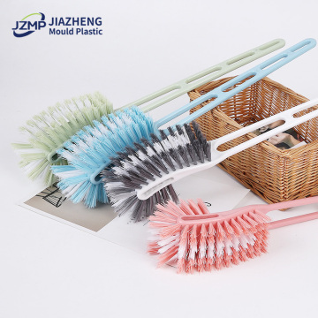 Long Bristle Scrubber Silicone Double Hockey Toilet Brush