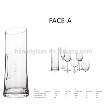 2016 promotional hot selling human face wine glass