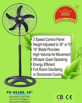 18 inch standing fan with strong wind