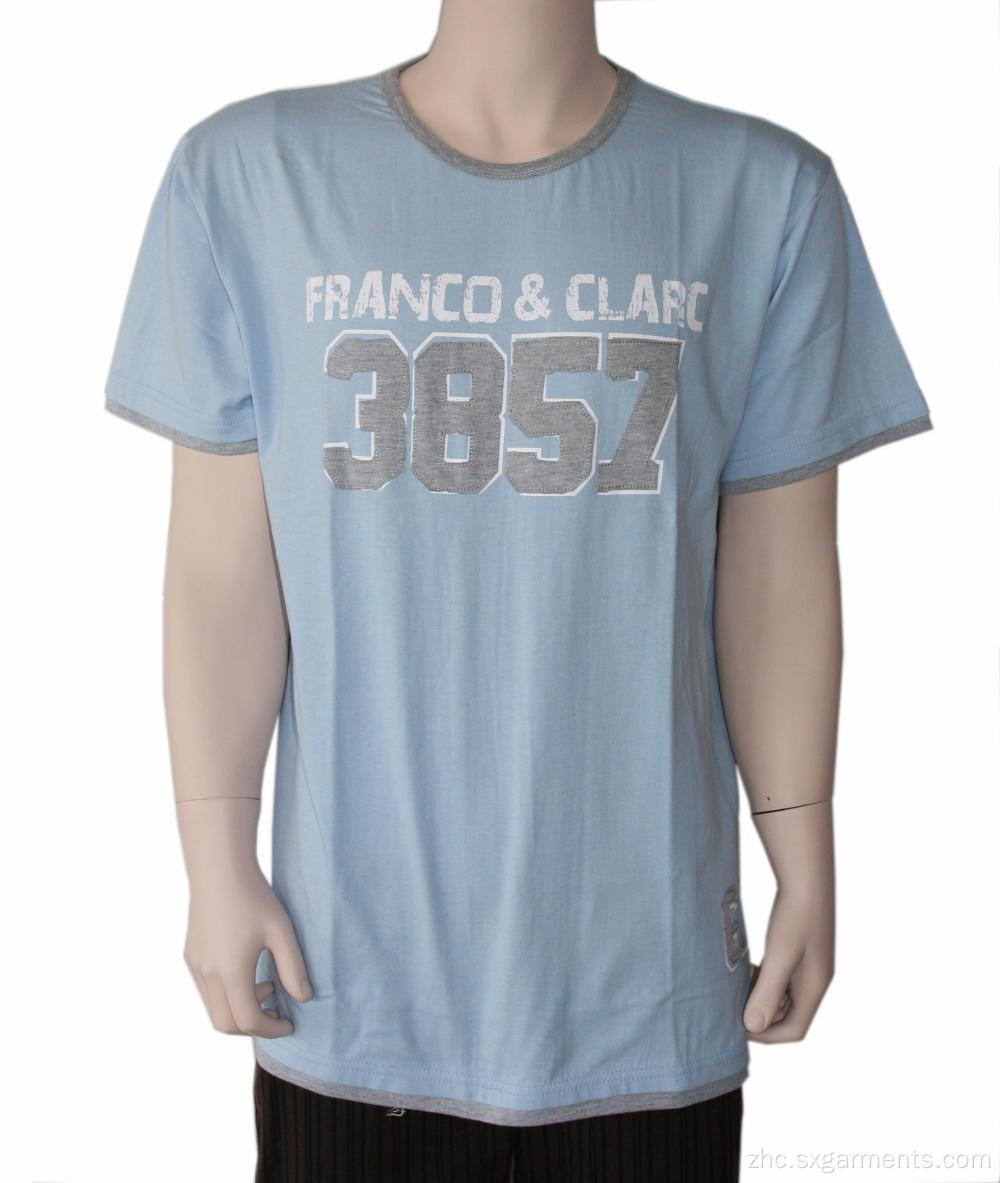 热销售100％棉花男士短袖T恤