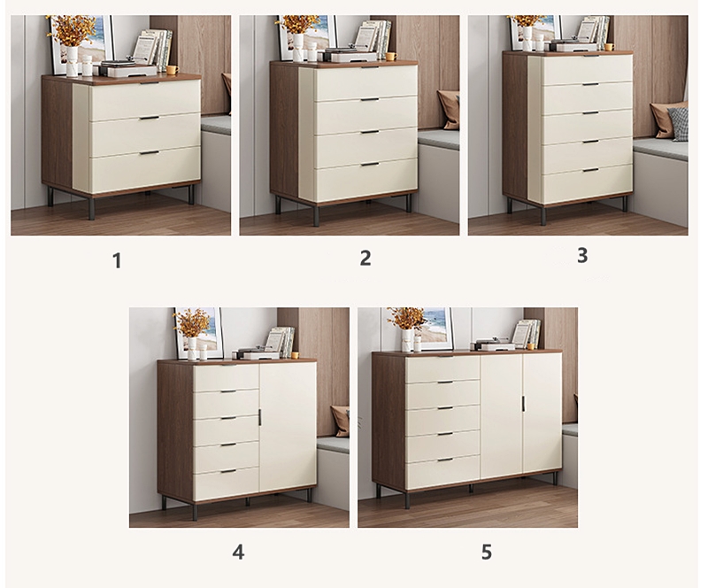 Modern Solid Wood 3/4/5 Drawer Dresser