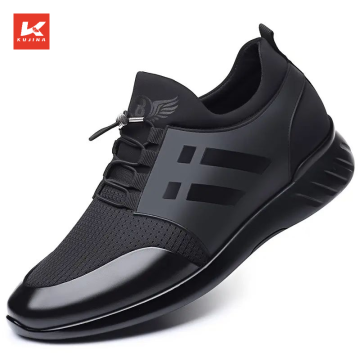 Best Quality Black White Hard-wearing Athletic Gym Men's Fashion Casual Sport Shoes with Fly Knit Upper