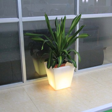 Macetas de flores rectangulares de plástico Led de moda