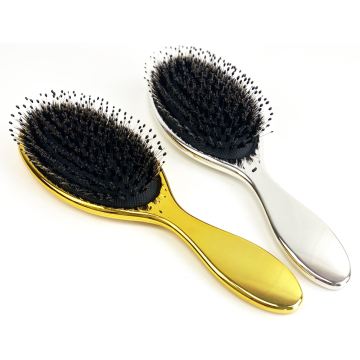 Customized Private Label Luxury Gold Pink Hair Extension Wig Brush with Logo