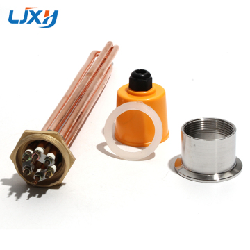LJXH Water Element Heater for Bathhouse Tank - DN32/41mm BSP Copper 220V/380V with Adapter