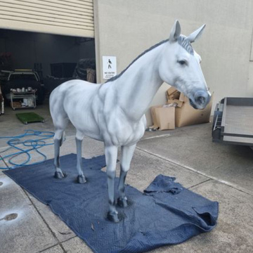 White Life-Size Animatronic Horse Model